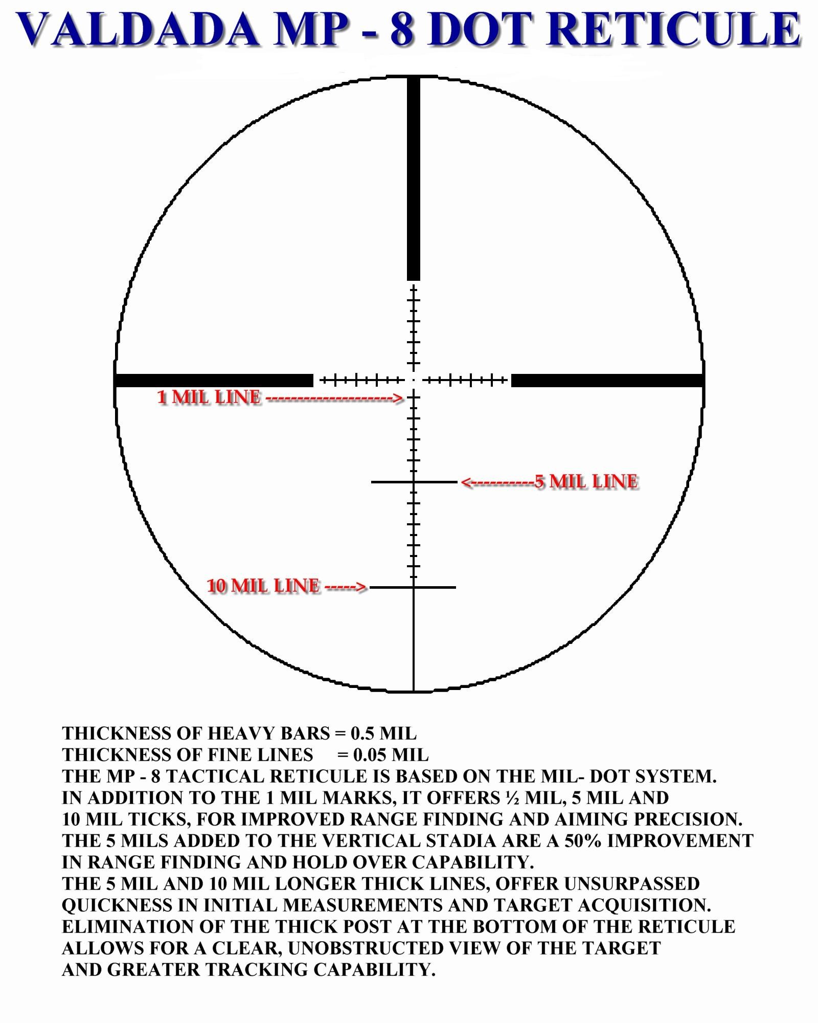 4-14x50 30mm SFP SF MIL/MIL Tactical Scope Illuminated MP-8 Dot Reticule